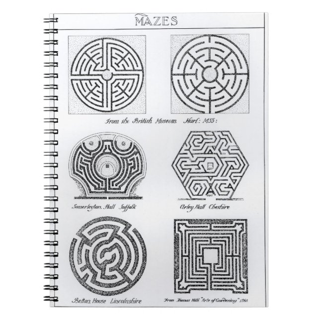 Mazes c.1900 (gravyr) (b-/wfotoet) anteckningsbok med spiral (Framsidan)