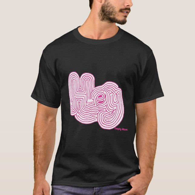 Mazes "Hej" Maze Black T-shirt (Framsida)