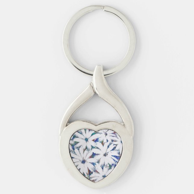 Mazie Keychain Twisted Heart Silverfärgad Nyckelring (Framsidan)