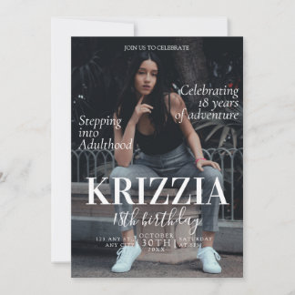 Mazinekortet för födelsedagsinbjudan inbjudningar