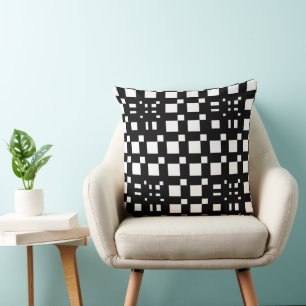 Mazipoodles 3D Square Grid Black White Kudde