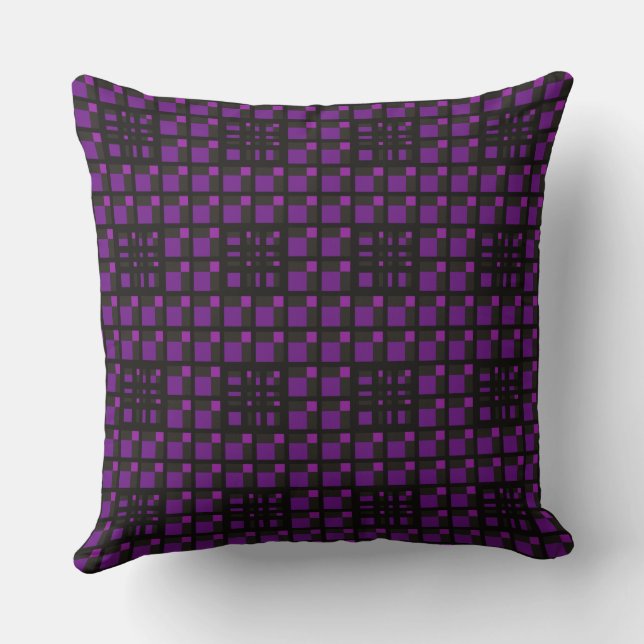 Mazipoodles 3D Square Grid Deep Lila Kudde (Baksida)