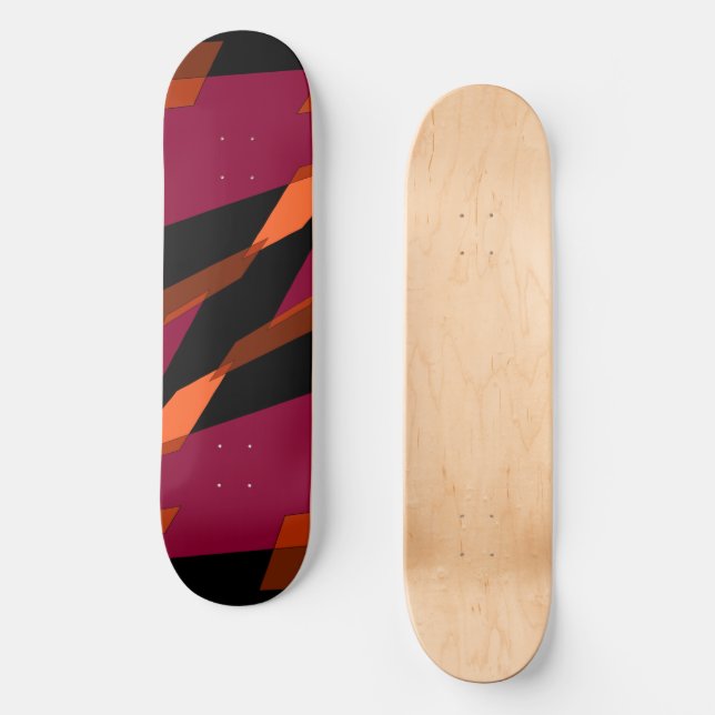 Mazipoodles Abstraction Perspective Black Magenta Mini Skateboard Bräda 18,5 Cm (Framsida)