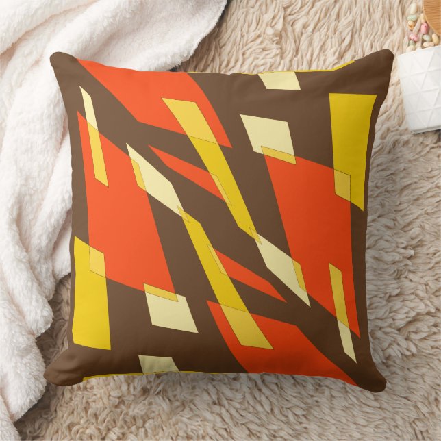 Mazipoodles Abstraction Perspective Brown Orange Kudde (Filt)