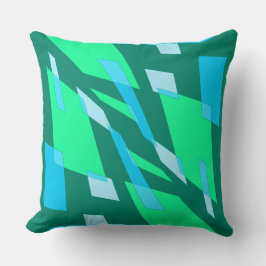 Mazipoodles Abstraction Perspective Grönt Blue Kudde