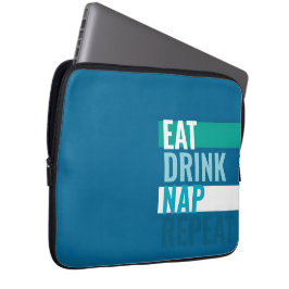 MAZIPOODLES Ät Drick Sova Upprepa Laptop Fodral