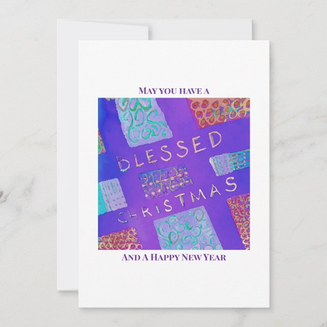 MAZIPOODLES Blessed jul  Julkort (Framsida)