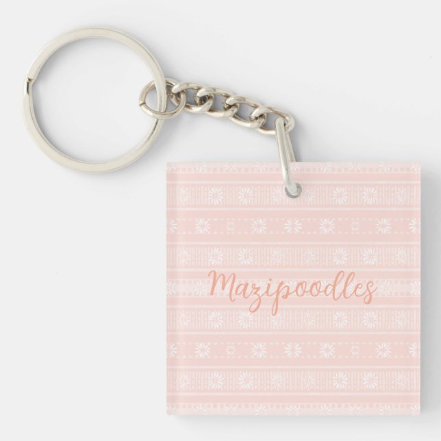 MAZIPOODLES Blommig Randig Ribbad Stickad Namn (Framsidan)