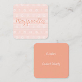 MAZIPOODLES Blommig Randig Ribbad Stickad Namn Fyrkantigt Visitkort