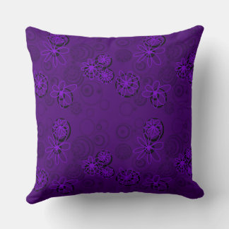 Mazipoodles Blommigt Bubbles - Lila Indigo Kudde