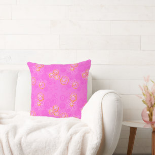 Mazipoodles Blommigt Bubbles - Rosa Orange Kudde