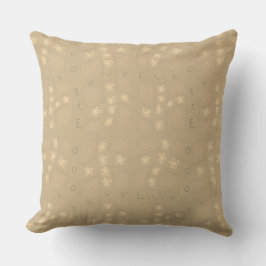 Mazipoodles Blommigt Kärlek Hearts Check - Beige Kudde