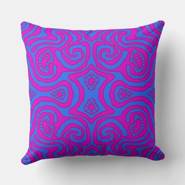 Mazipoodles Crazy Maze - Blue Magenta Kudde (Baksida)