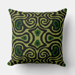 Mazipoodles Crazy Maze - Olive Black Grönt Kudde