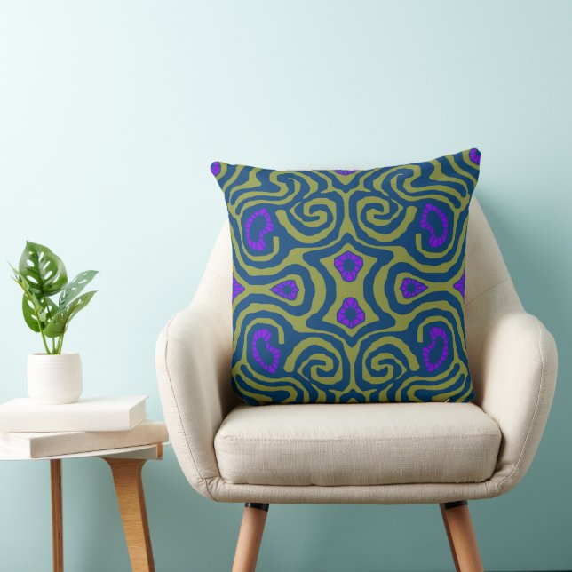 Mazipoodles Crazy Maze - Olive Blue Lila Kudde (Stol)