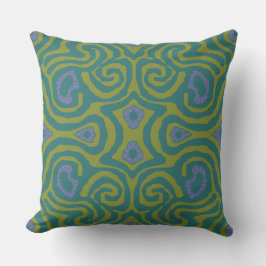 Mazipoodles Crazy Maze - Olive Teal Periwinkle Kudde