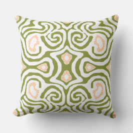 Mazipoodles Crazy Maze - Olive White Peach Kudde