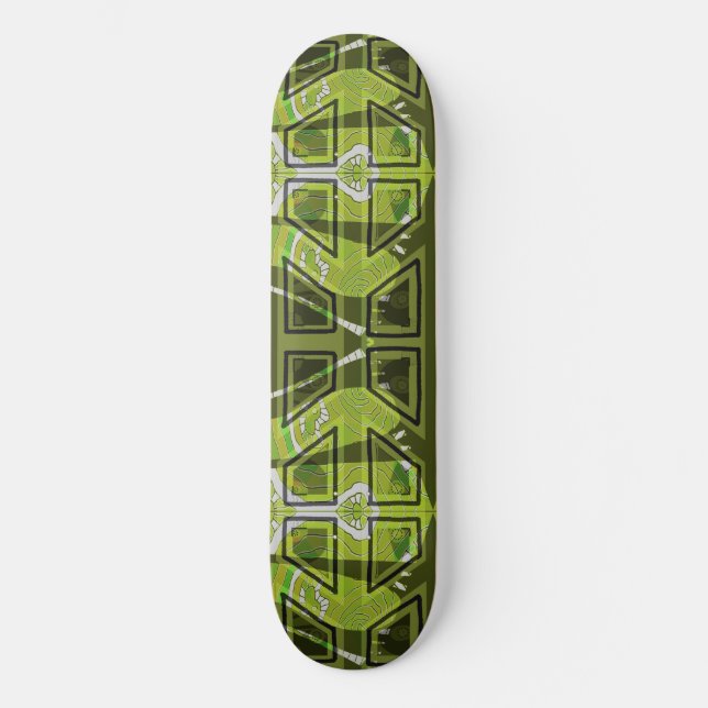 MAzipoodles Diamond Ögon Collage Olive Mini Skateboard Bräda 18,5 Cm (Framsida)
