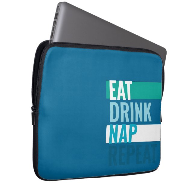  MAZIPOODLES Eat Drink Nap Repeat Laptop Fodral (Framsidan Höger)