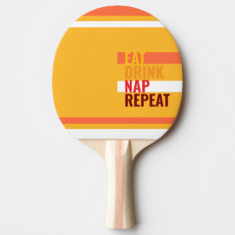MAZIPOODLES Eat Drink Nap Repeat Orange Pingisracket