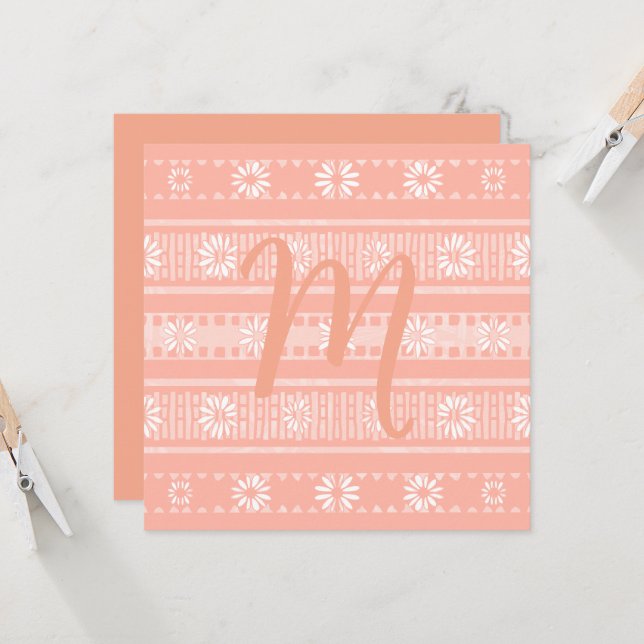 MAZIPOODLES Floral Striped Ribbed Knitting Card (Fram/Back In Situ)