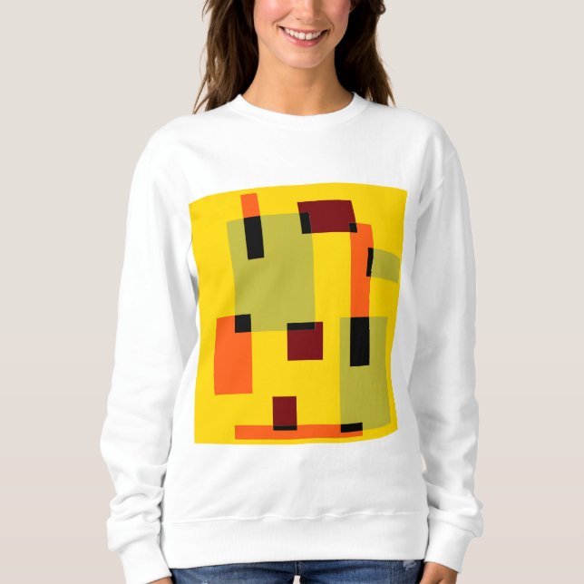 Mazipoodles Geometric Abstraction Gult T Shirt (Framsida)