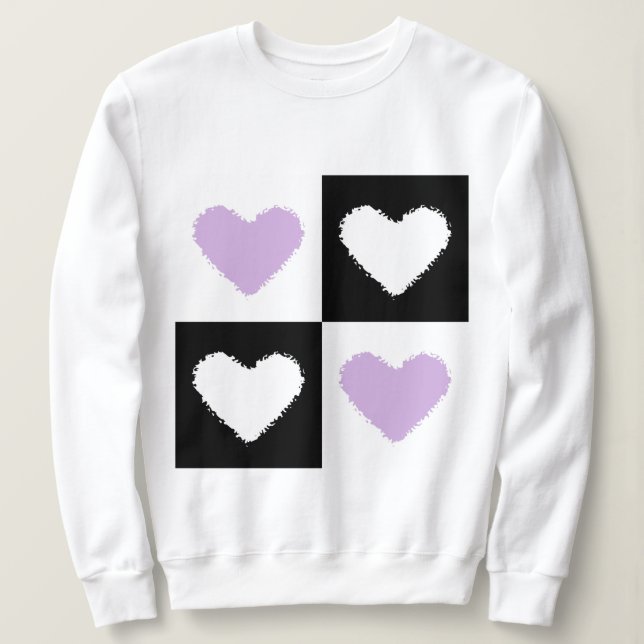 Mazipoodles Hearts Abstraction Lilac T Shirt (Design framsida)