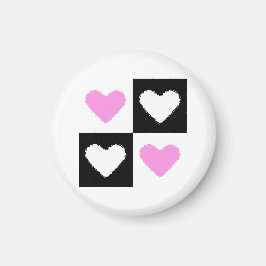 Mazipoodles Hearts Abstraction Rosa Magnet