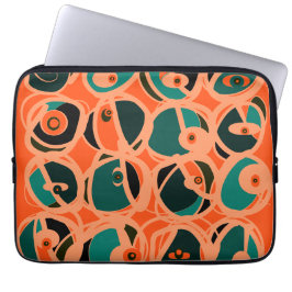 MAZIPOODLES I Spy Eye Orange Teal Black Laptop Fodral