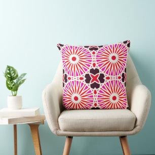 Mazipoodles Kaleidoscope Wheel P White Red Rosa Kudde