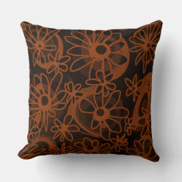 Mazipoodles Kärlek Flowers - Black Brown Kudde