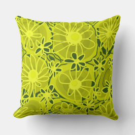 Mazipoodles Kärlek Flowers - Lime Green Kudde
