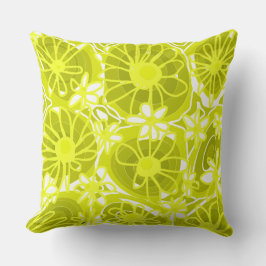 Mazipoodles Kärlek Flowers - Lime White Kudde