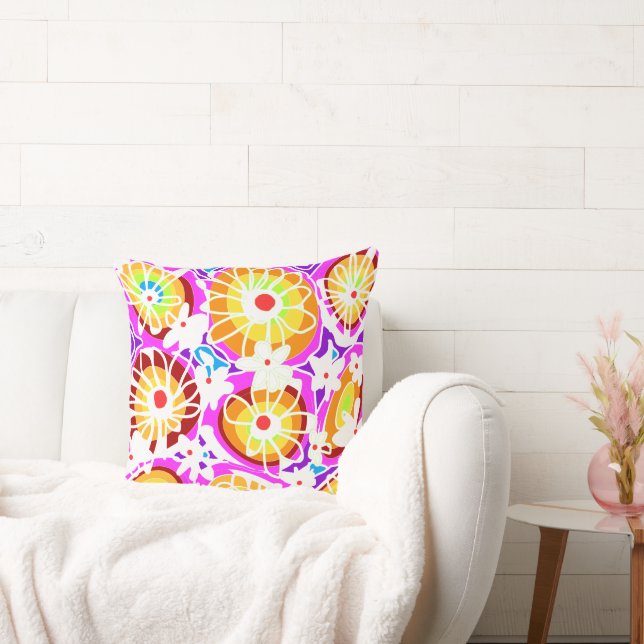 Mazipoodles Kärlek Flowers - Rainbow White Kudde (Soffa)