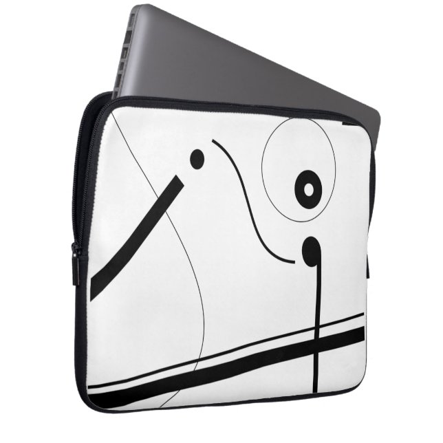 Mazipoodles Musical Composition White Black  Laptop Fodral (Framsidan Höger)