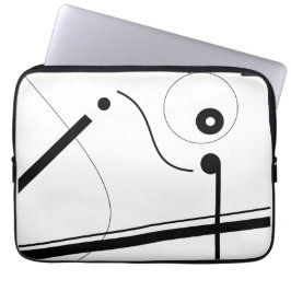 Mazipoodles Musical Composition White Black  Laptop Fodral