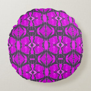 Mazipoodles Neuro Art - Dusty Magenta Eggplant Rund Kudde