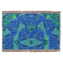 Mazipoodles Origami Chintz Blue Grönt