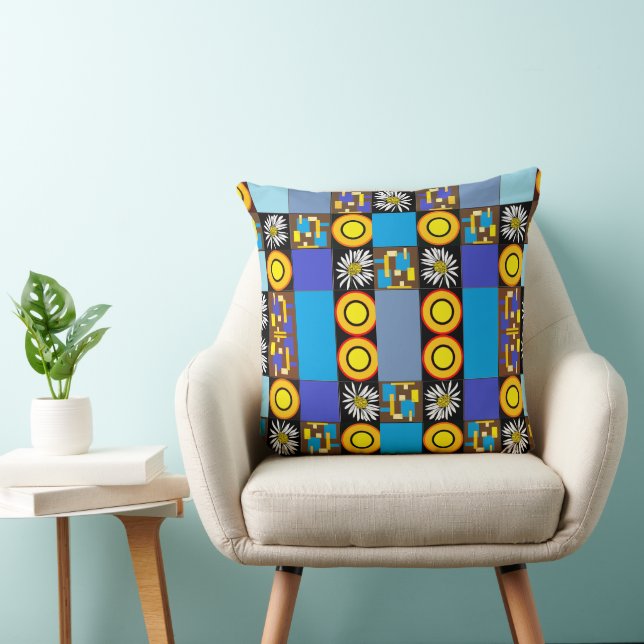 Mazipoodles Patchwork Quilt 3 Blue Kudde (Stol)