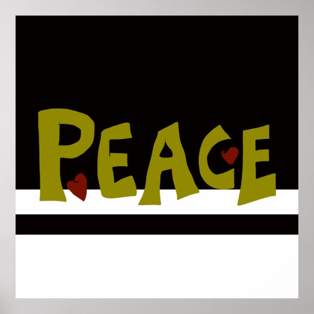 MAZIPOODLES Peace Olive Green Poster (Framsidan)