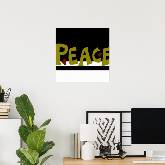 MAZIPOODLES Peace Olive Green Poster (Hemmakontoret)