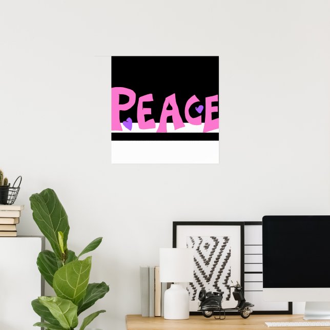 MAZIPOODLES Peace Pink Poster (Hemmakontoret)