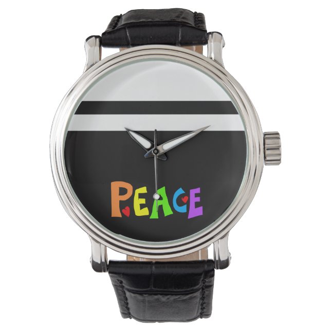 MAZIPOODLES Peace Rainbow 3 Armbandsur (Framsida)