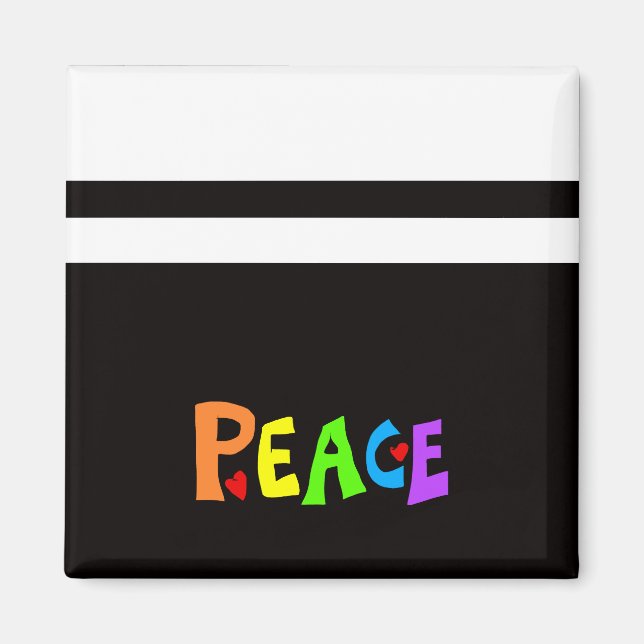 MAZIPOODLES Peace Rainbow 3 Magnet (Framsidan)