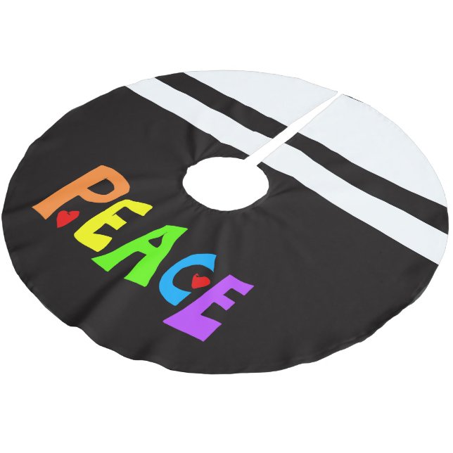 MAZIPOODLES Peace Rainbow Julgransmatta Borstad Polyester (Vinklad)