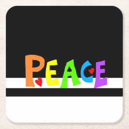 MAZIPOODLES Peace Rainbow Underlägg Papper Kvadrat