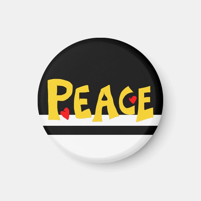 MAZIPOODLES Peace Yellow  Magnet (Framsidan)