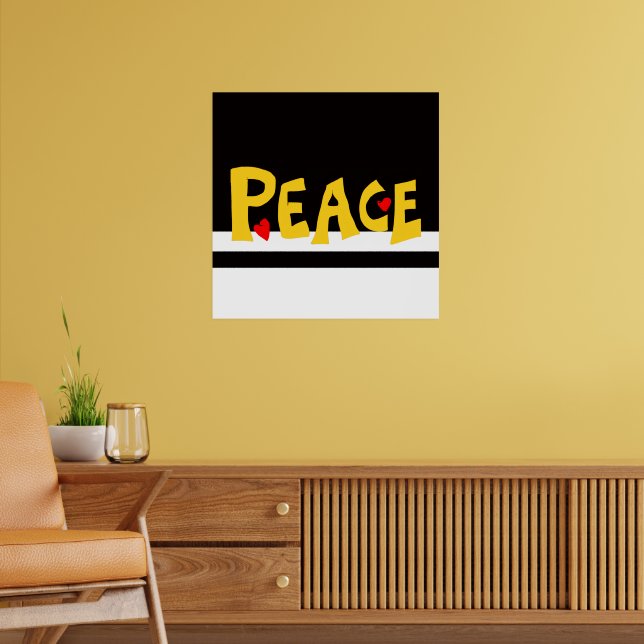 MAZIPOODLES Peace Yellow Poster (Vardagsrum 2)