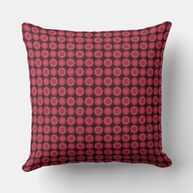 Mazipoodles Polka Dot Donuts - Dusty Red Berry Kudde (Baksida)