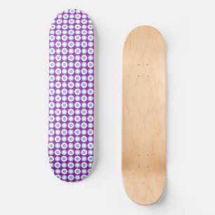 Mazipoodles Polka Dot Donuts - Lila Lavender Mini Skateboard Bräda 18,5 Cm
